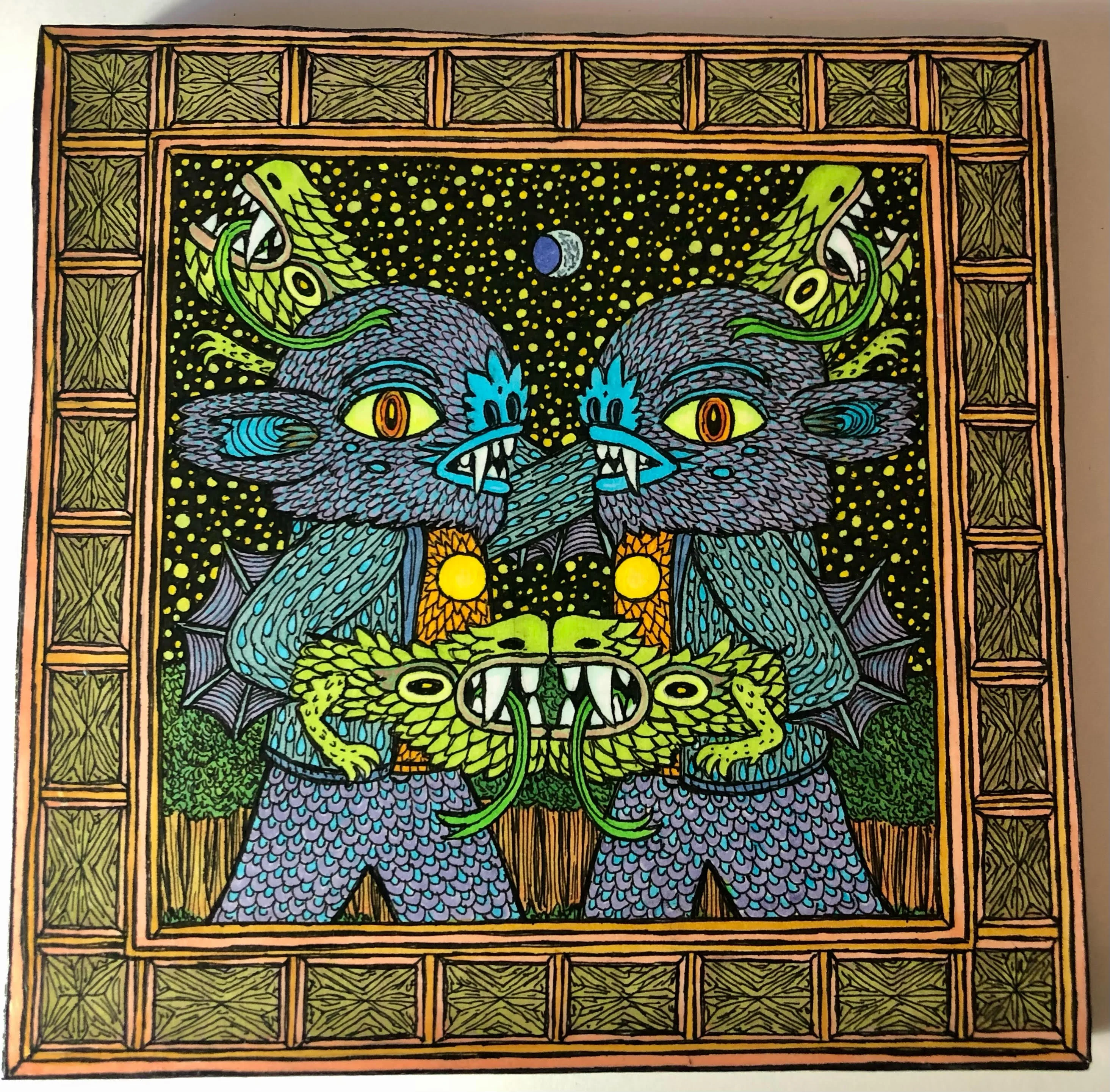 8 x 8 (2022) - #01 - Theo Ellsworth - "Bat Kids Dancing in the Moonlight"