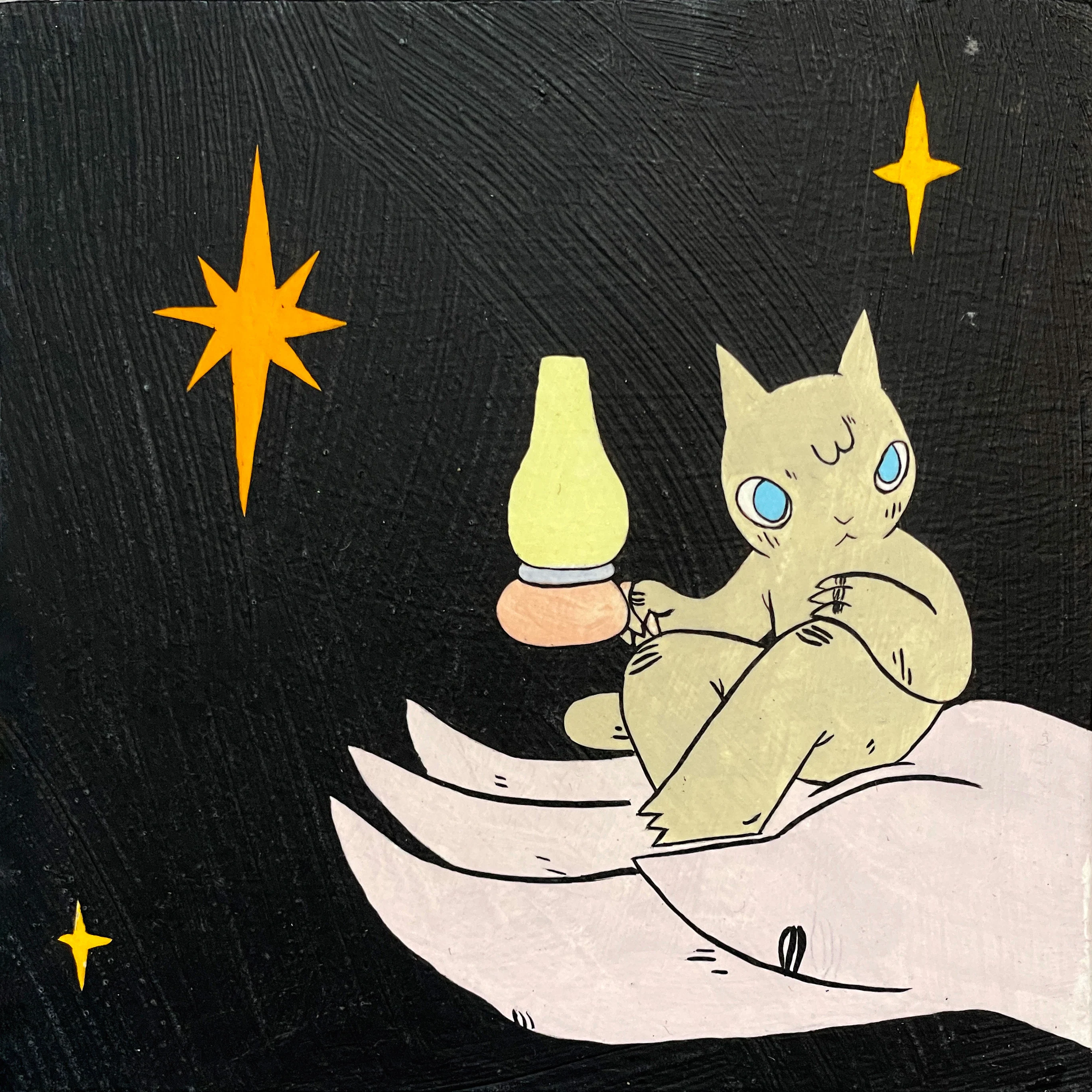 8 x 8 (2023) - #19 - Deth P Sun - "Cat with Lantern Being Held"