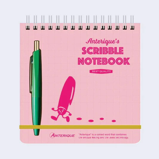 Anterique's Scribble Square Notebook w/ Pen (Pink)