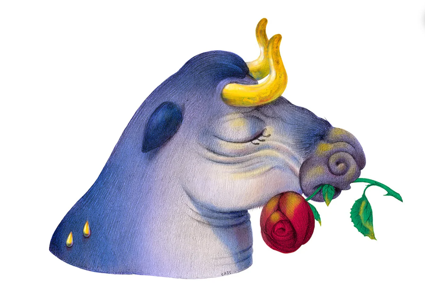 Cassia Lupo - "Peace Bull" 4 x 6 " print - Image 2
