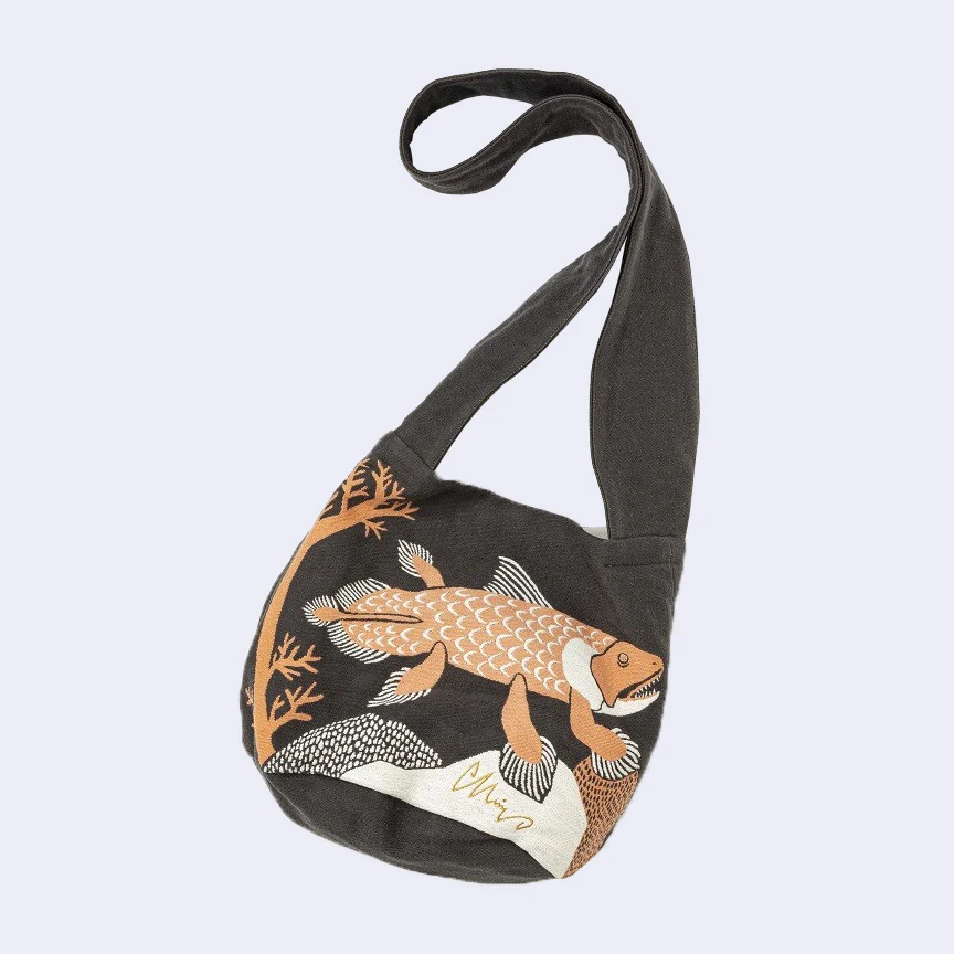 Coelacanth Fish Shoulder Bag (Dark Gray)