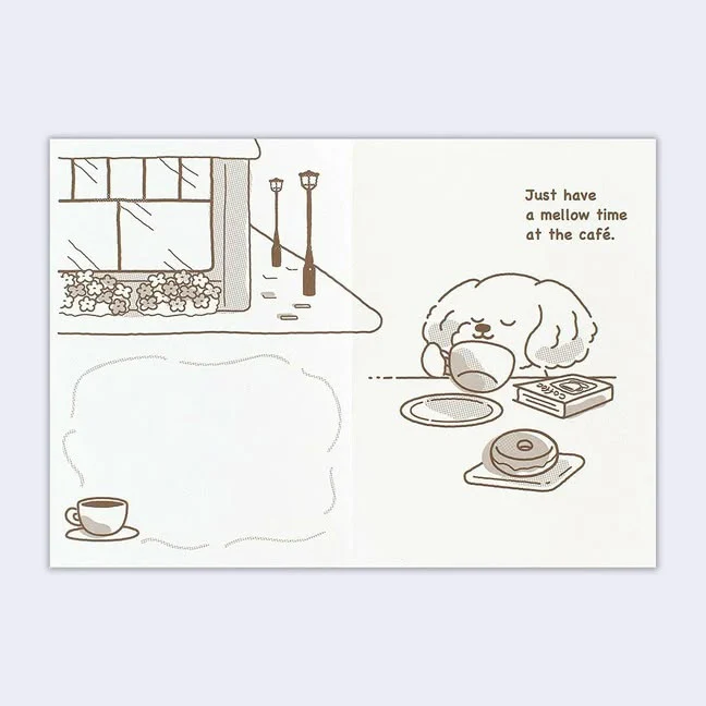 Coffee Grounds Greeting Card (Coffee Time! Cafe Dog) - Image 2