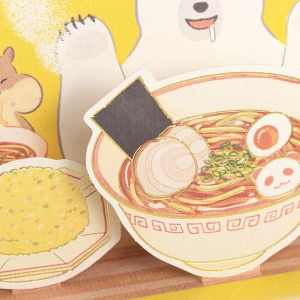 CREALD - Happy Birthday Ramen Animal 3D Greeting Card - Image 4