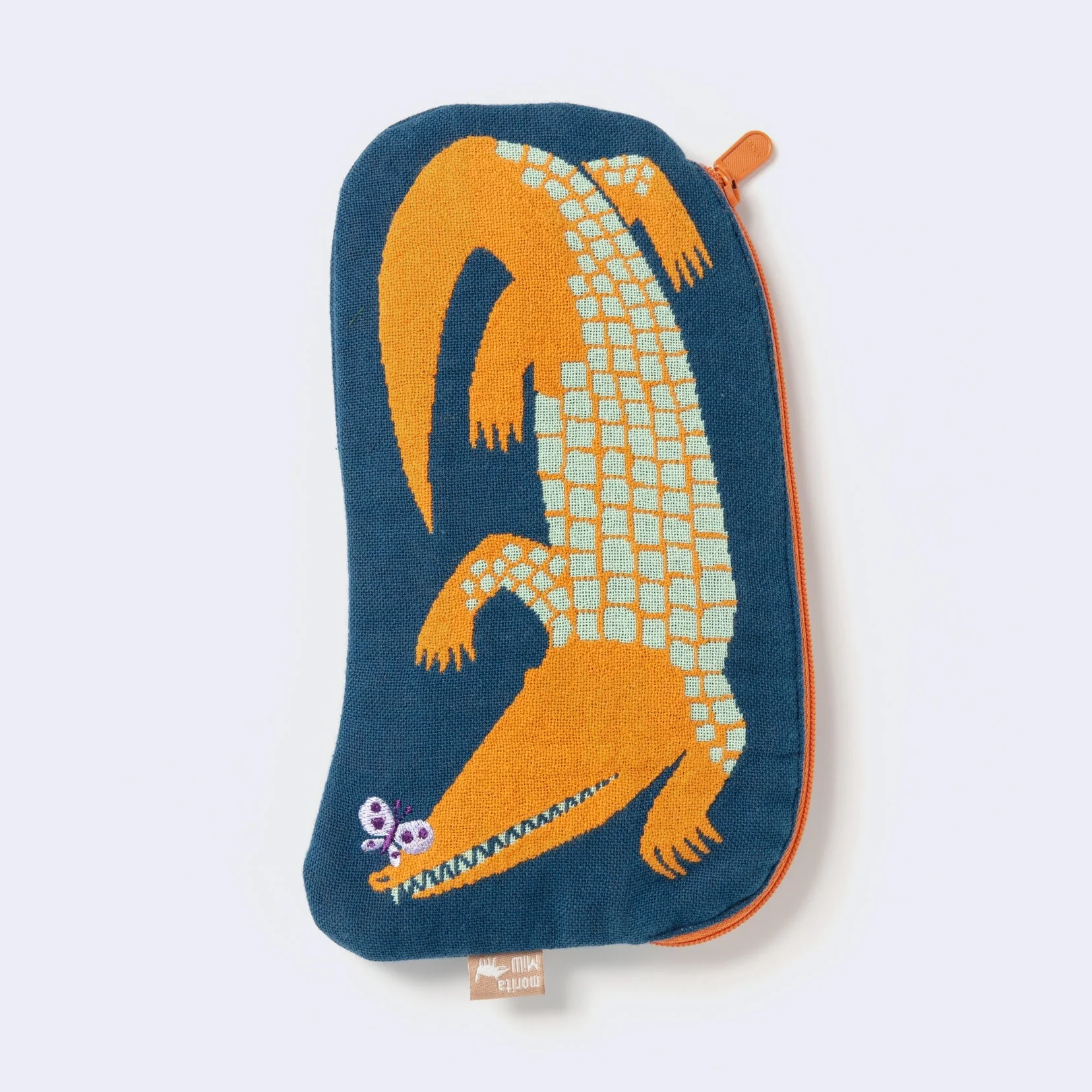 Crocodile Zip Pouch/Bag (Navy Blue)