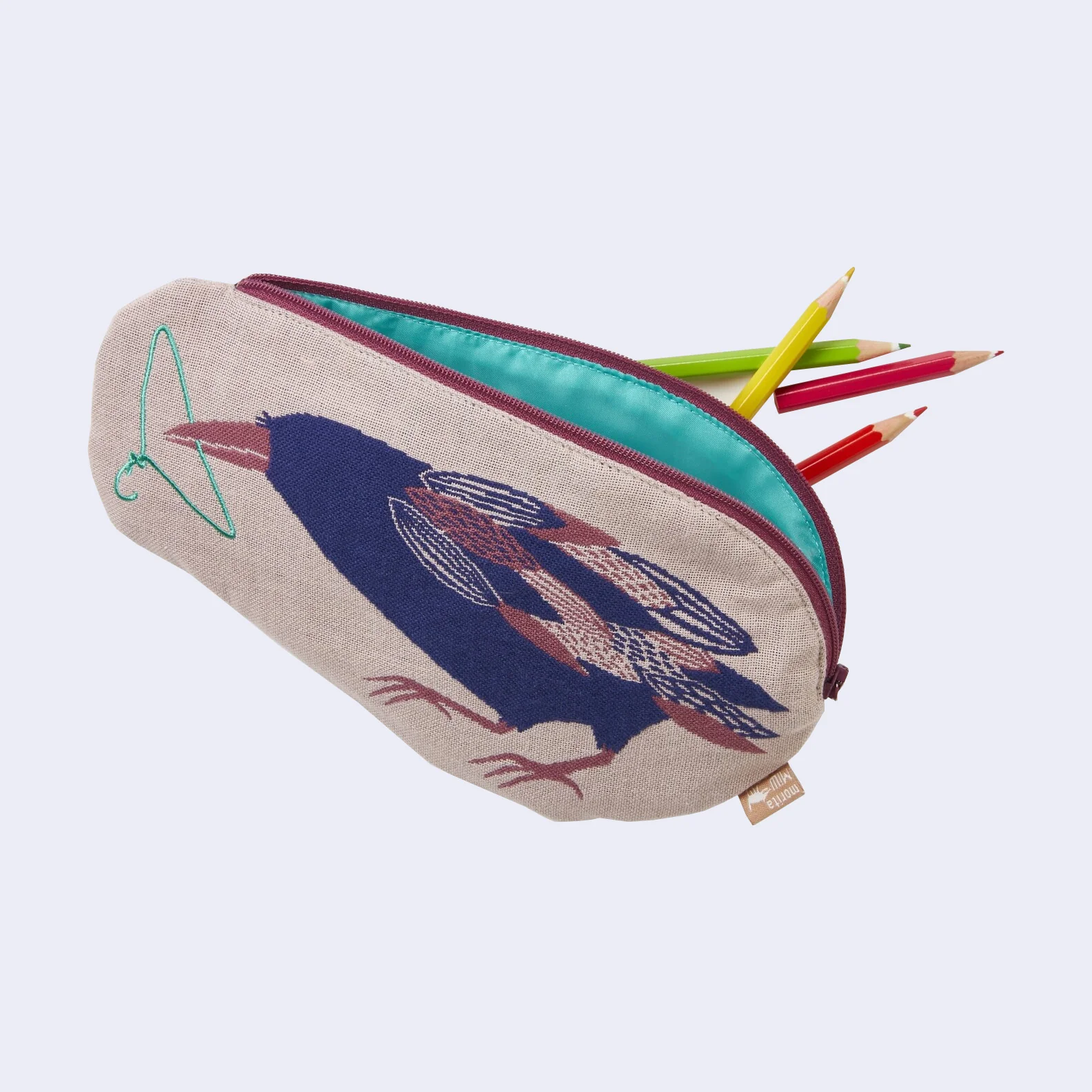 Crow w/ Hanger Zip Pouch/Bag (Purple) - Image 3