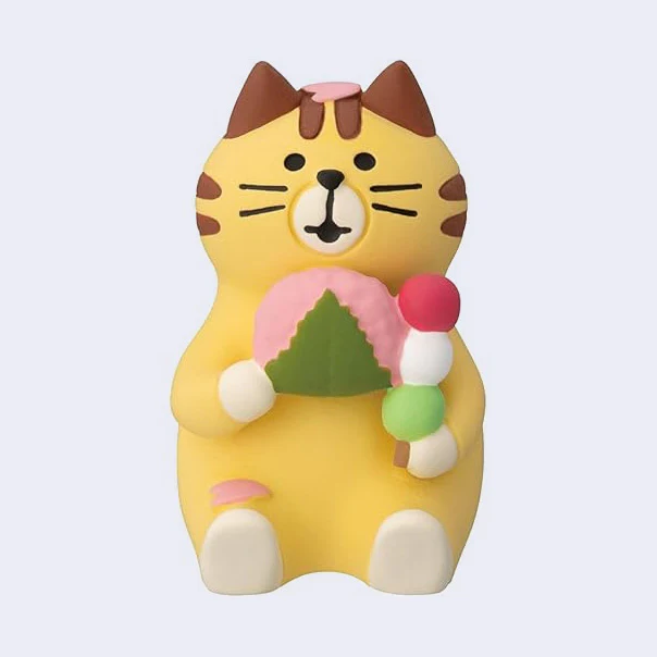 Decole - Hanami Cat w/ Wagashi Miniature Animal Figure