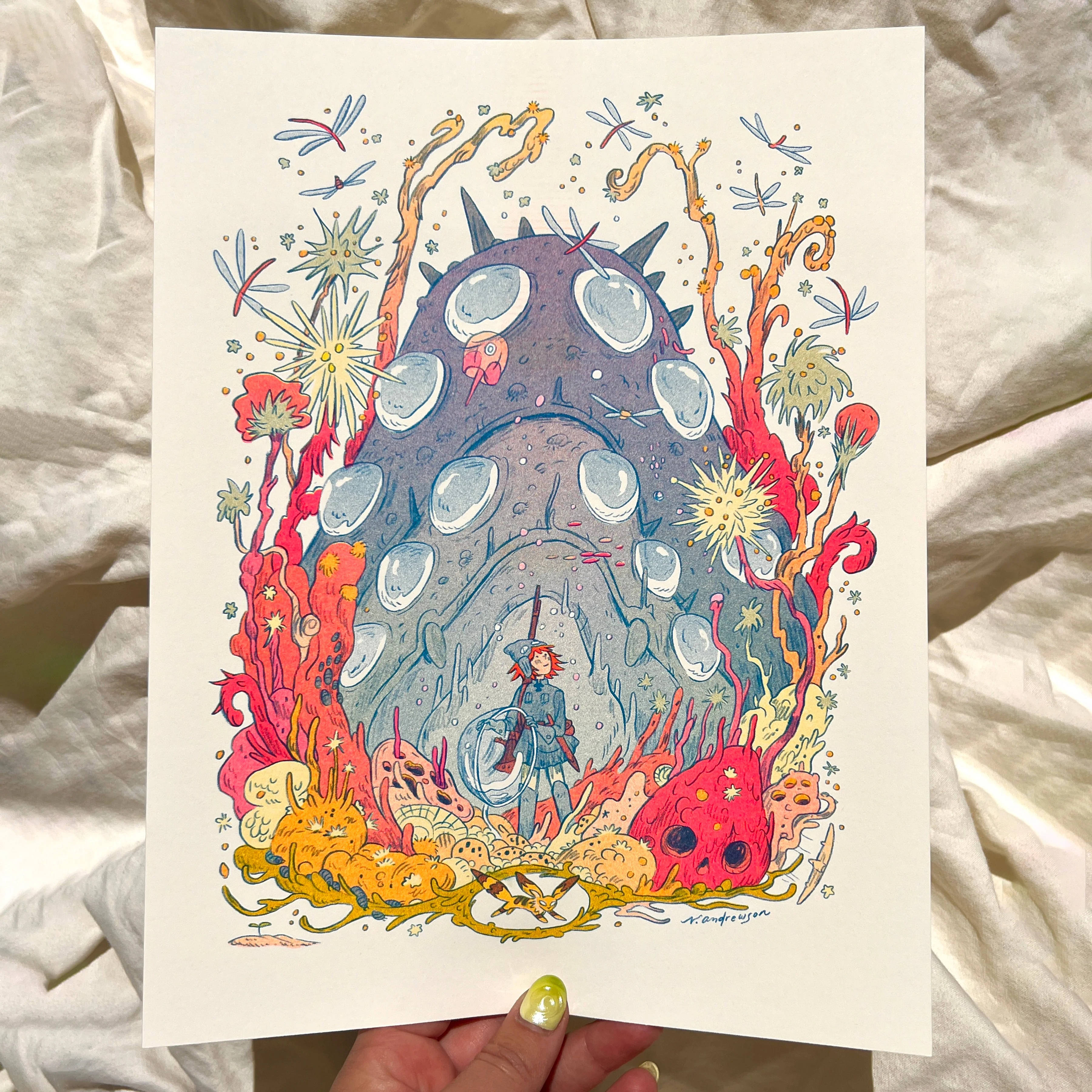 Natalie Andrewson - "Visiting from the Valley of the Wind" Risograph (Deep Forest 2024)