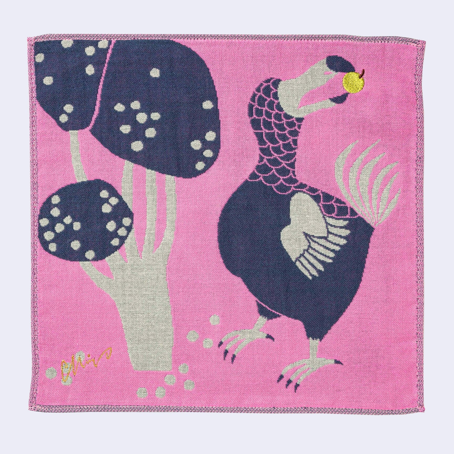Dodo Bird Square Handkerchief (Pink)