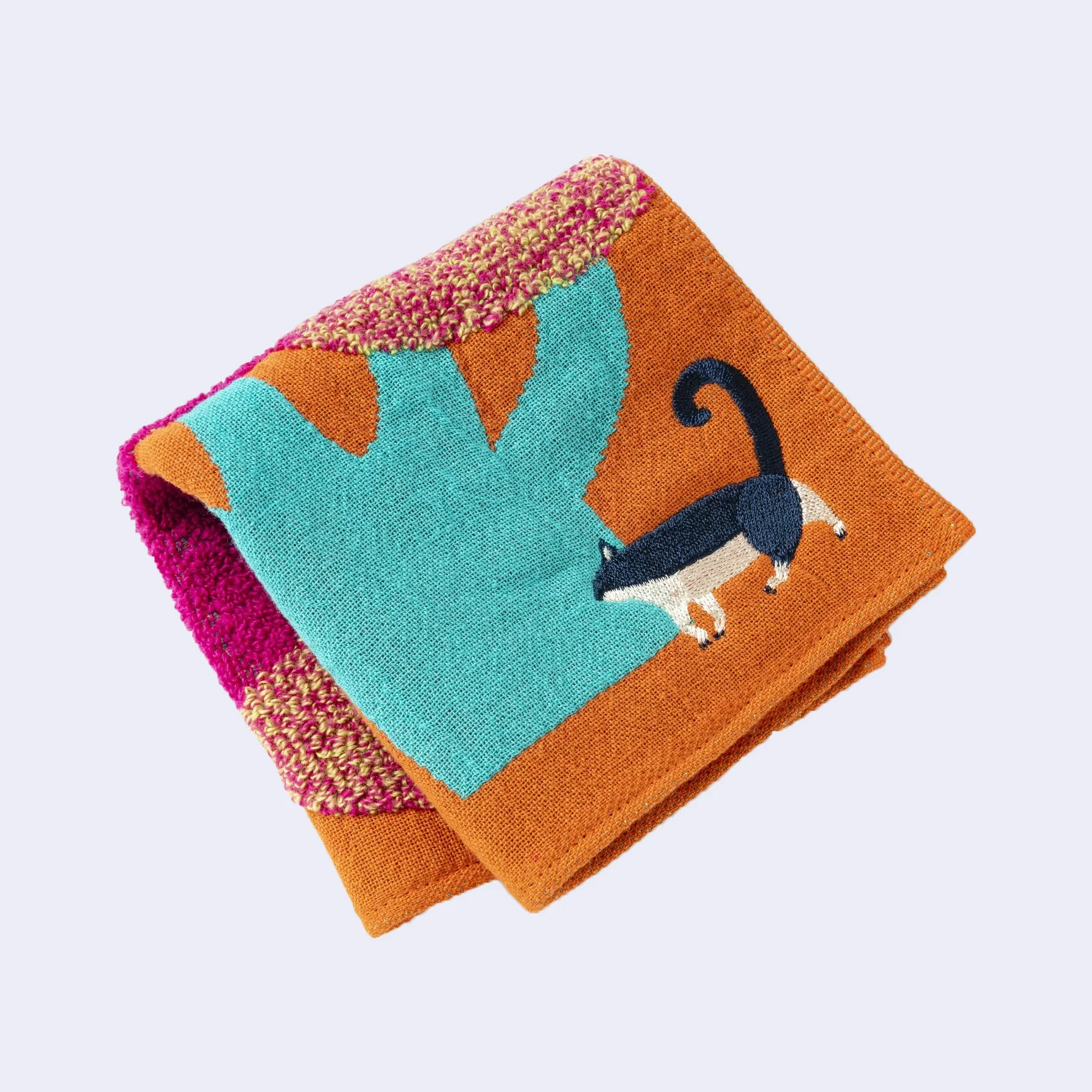Fluffy Cat Square Towel/Handkerchief (Orange) - Image 2