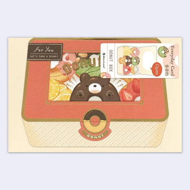 For You - Donut Box Bear Greeting Card