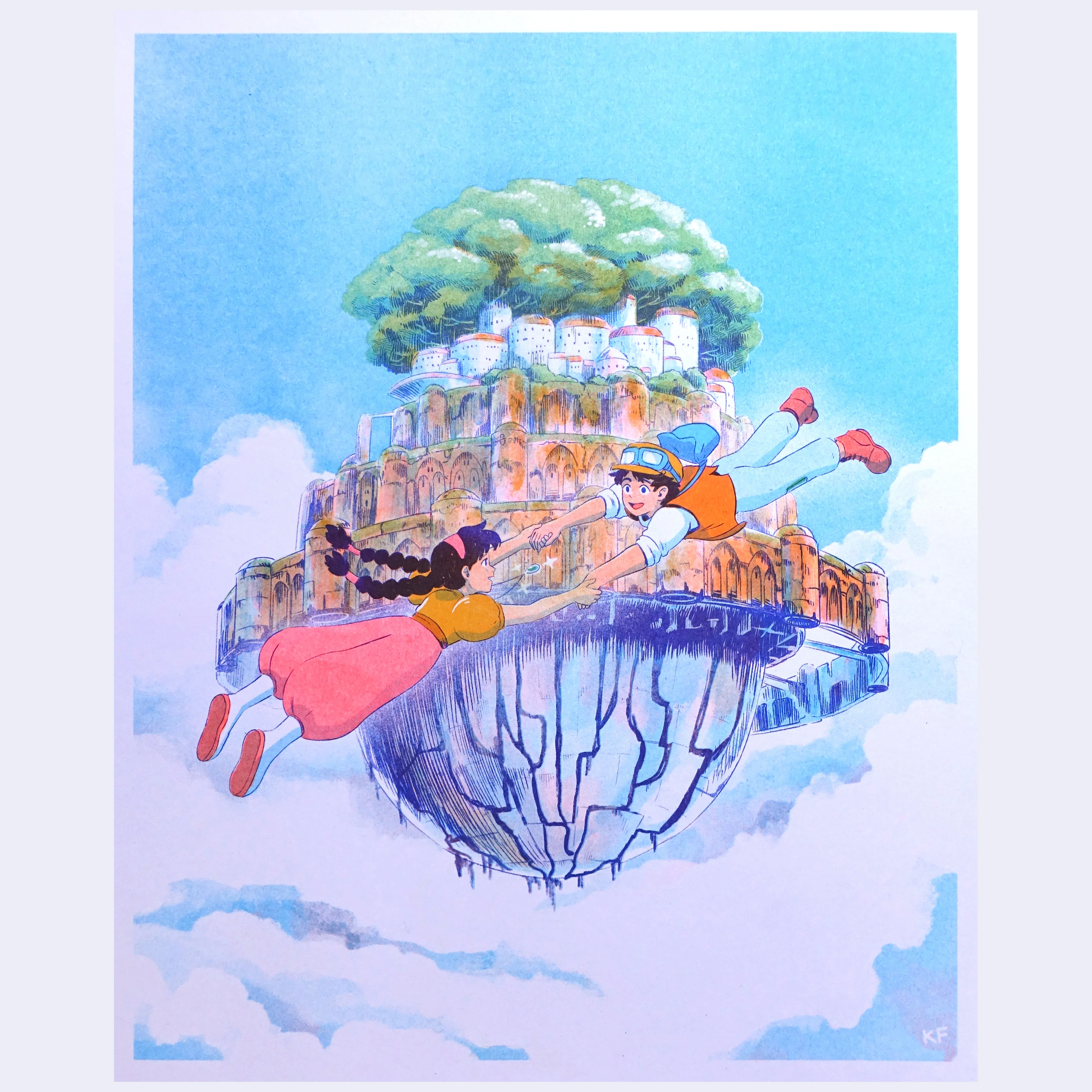 Forest God Show 2025 - Kyle Fewell - "Floating City" Risograph