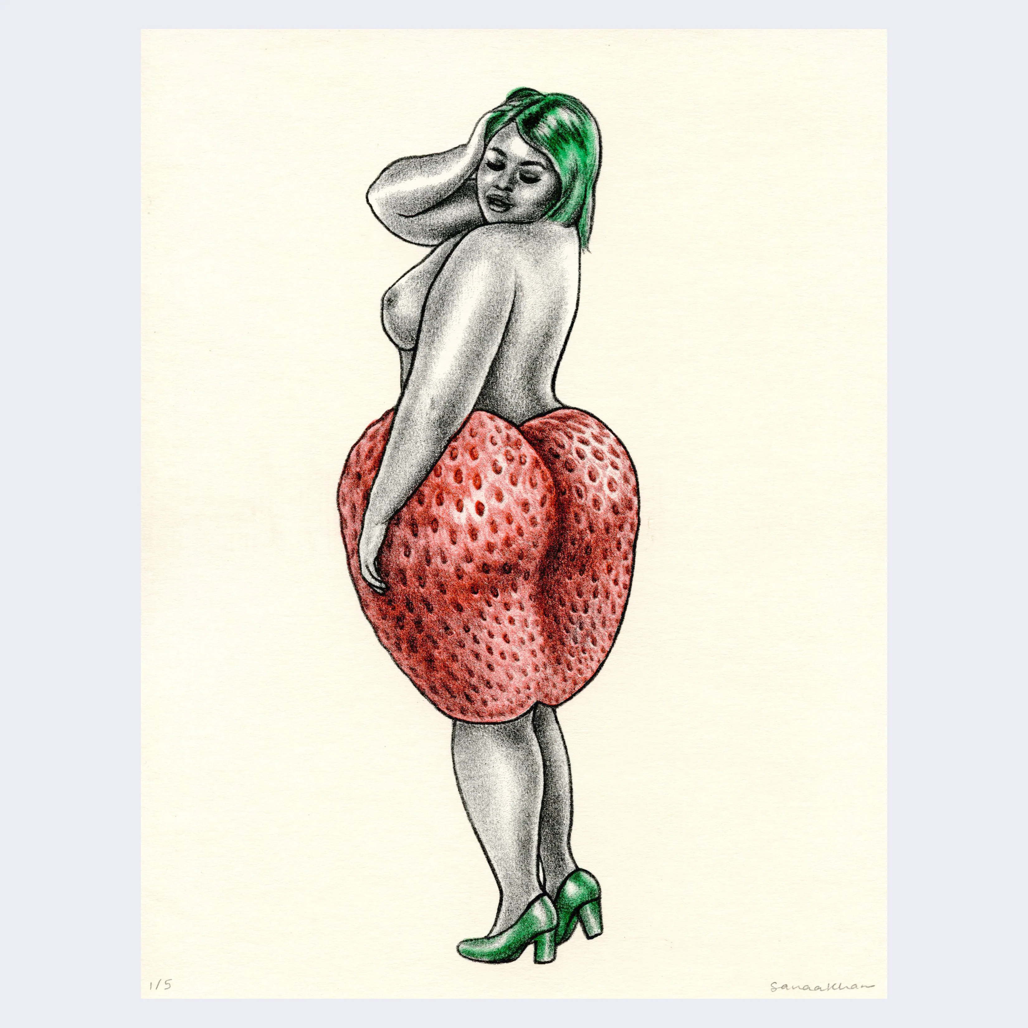 Sanaa Khan - "Untitled (Strawberry)" - Fruits & Veggies