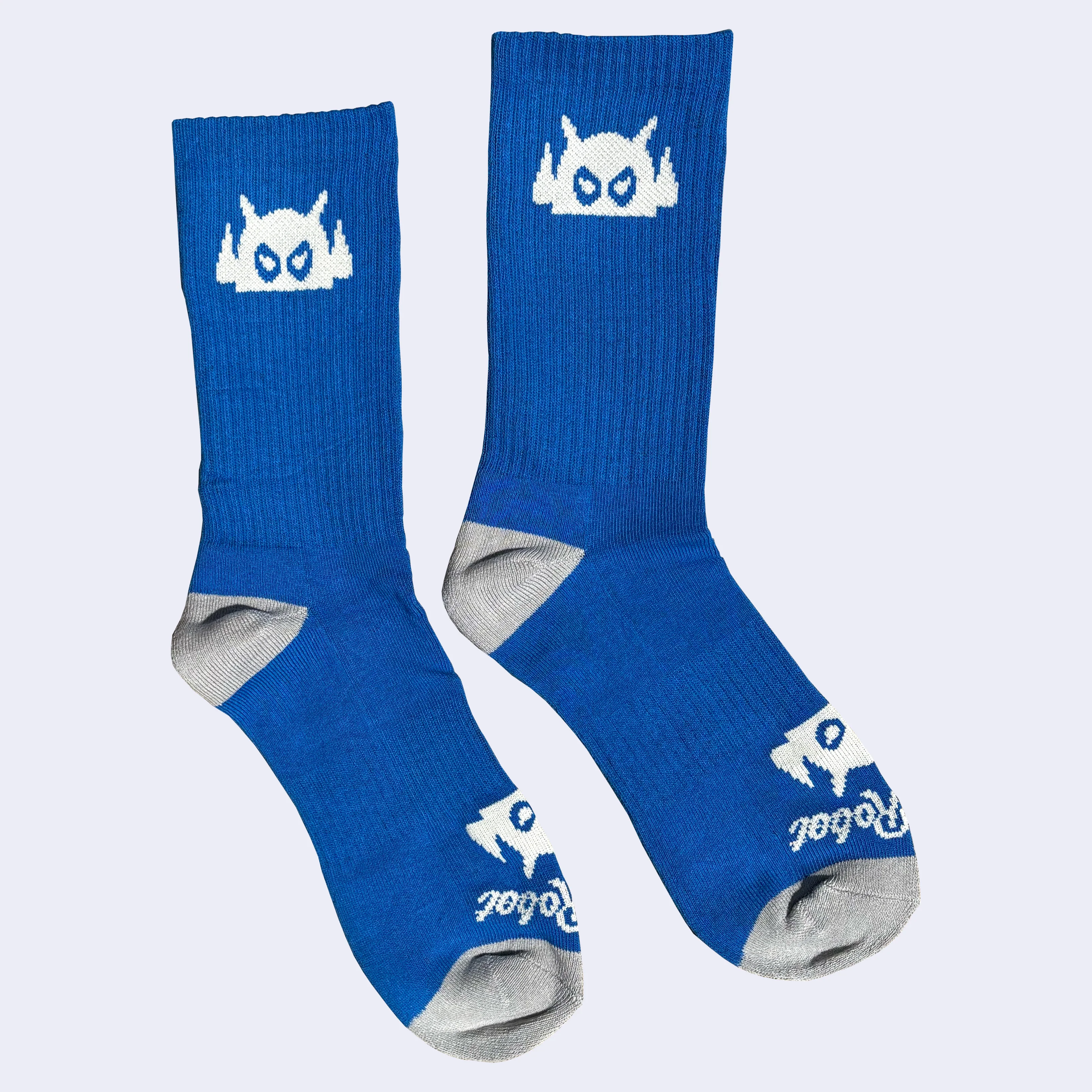 Giant Robot - Big Boss Robot Socks - Blue w/ Gray