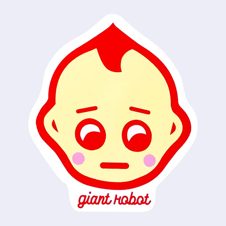Giant Robot - Kewpie Face Sticker (Red)
