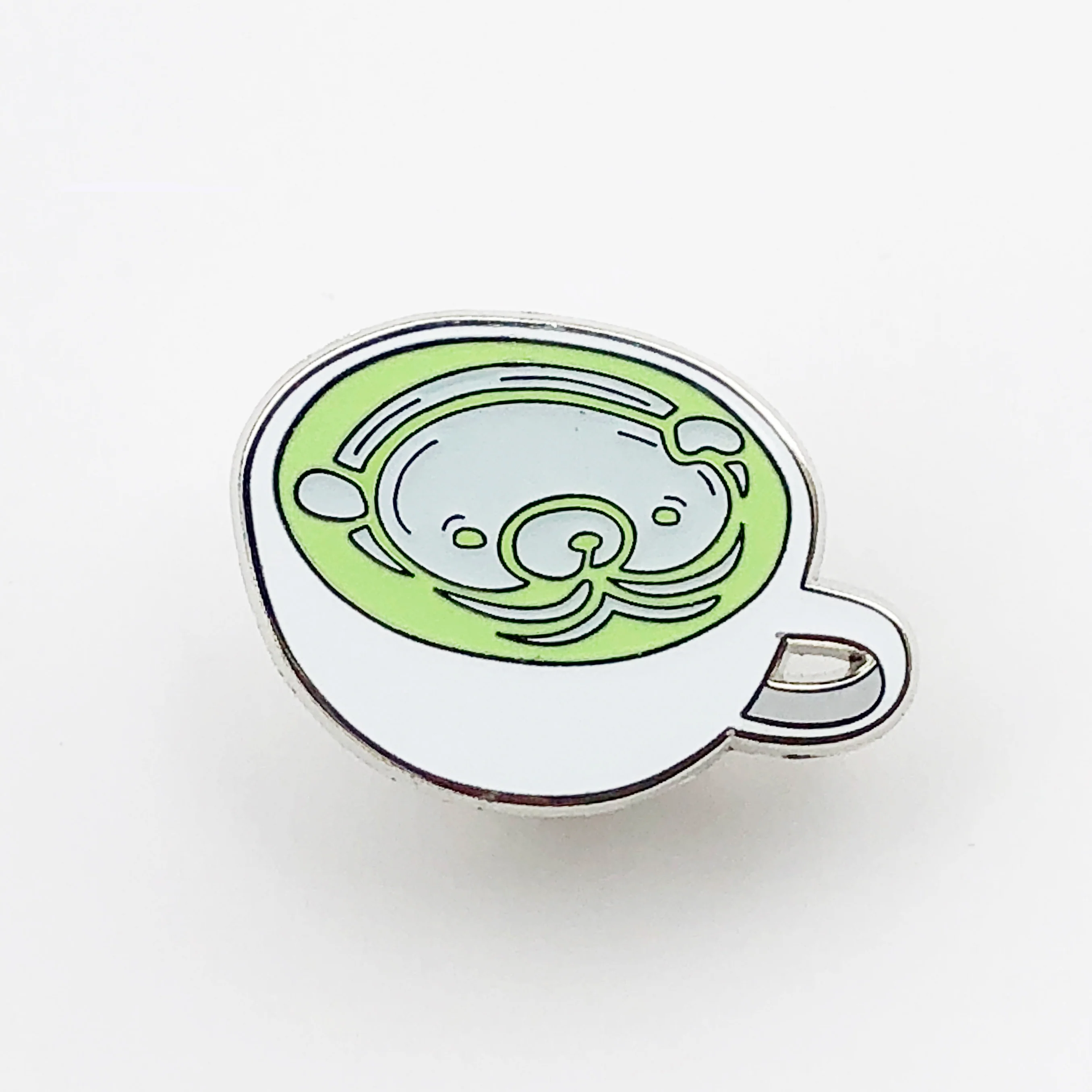 Giant Robot - Matcha Green Tea Latte Enamel Pin (Glow-in-the-Dark)