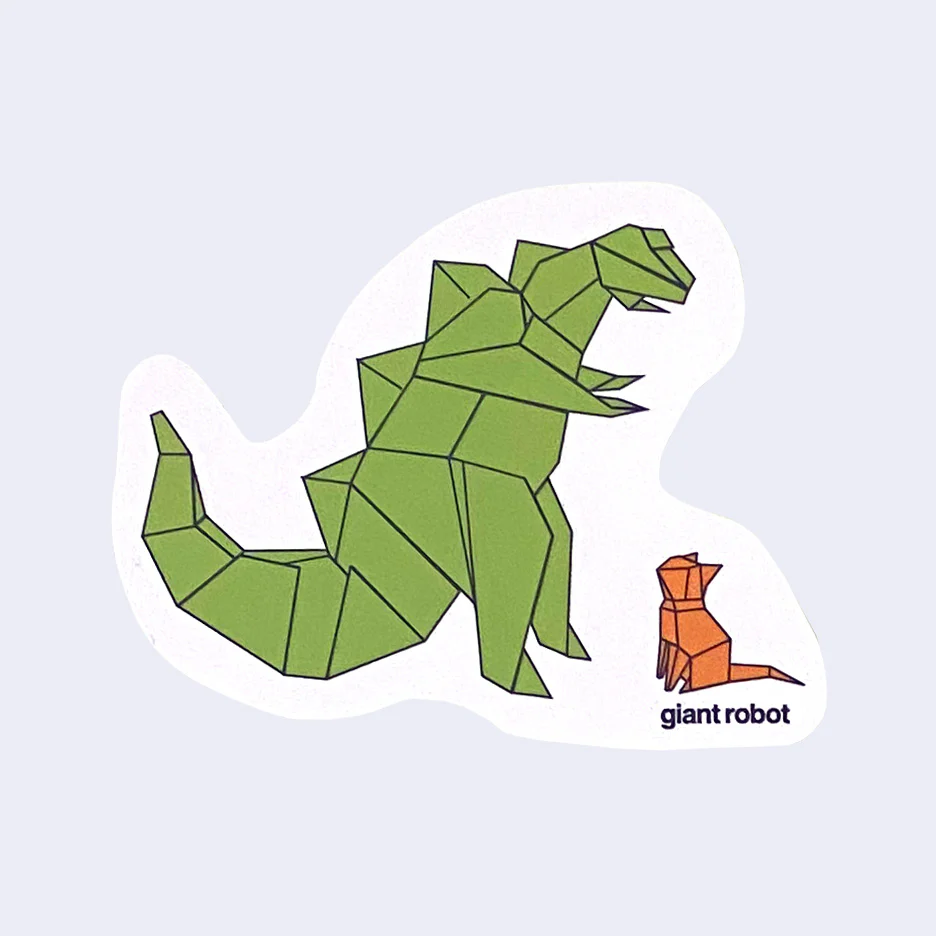 Giant Robot - Origami Kaiju and Cat Sticker