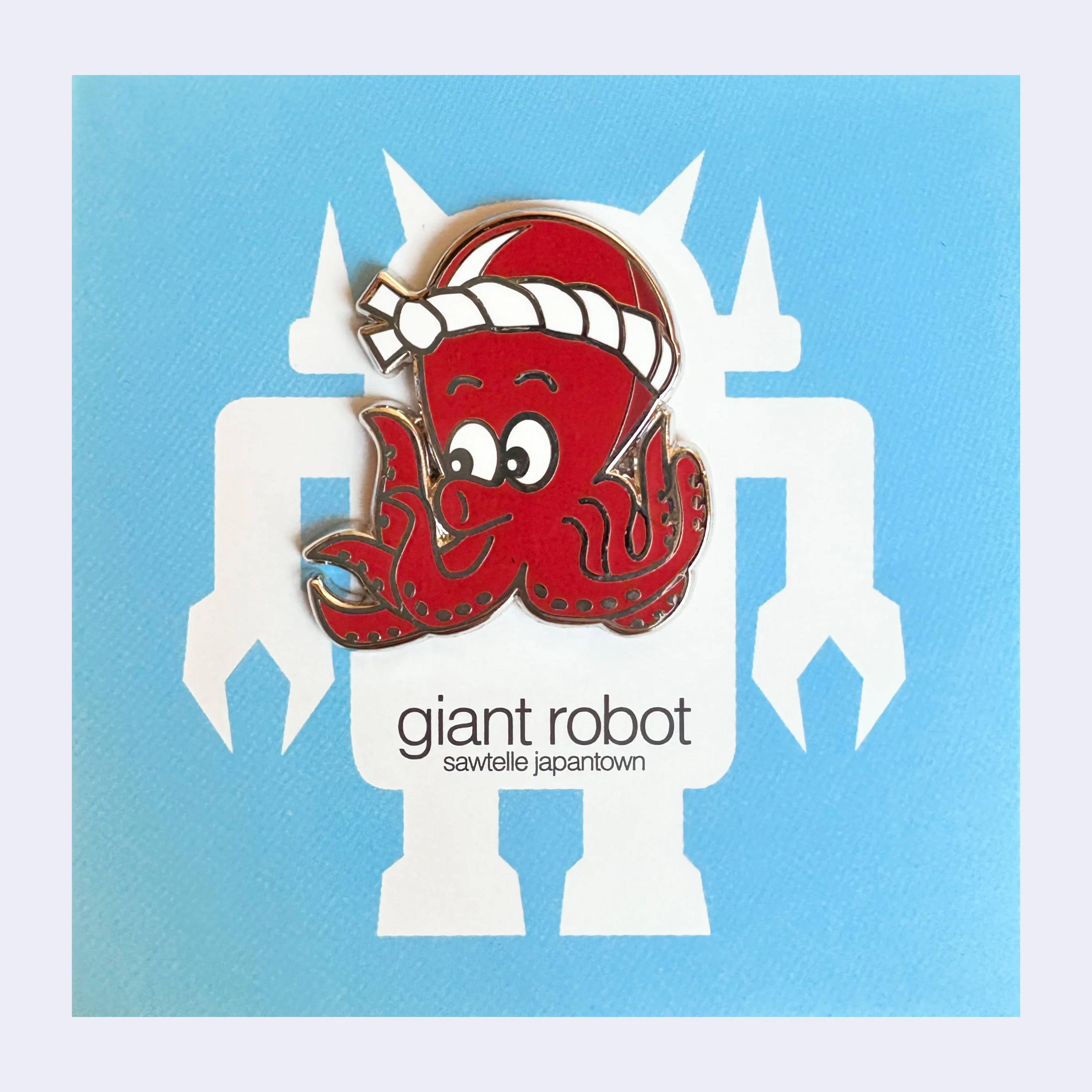 Giant Robot - Red Takoyaki Octopus Chef Enamel Pin - Image 2