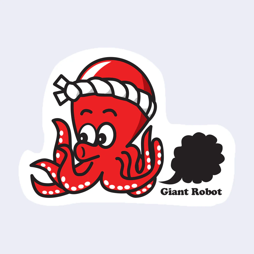 Giant Robot - Red Takoyaki Octopus Chef Sticker