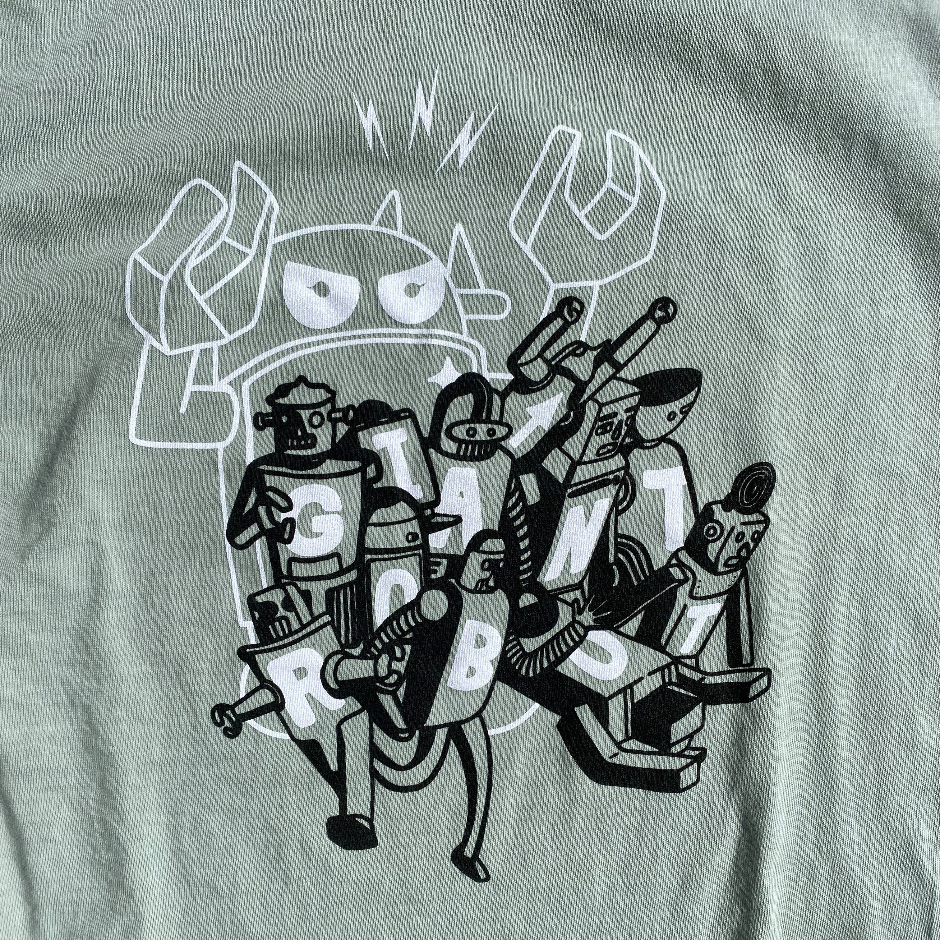 Giant Robot x Keiji Ishida - Robot Parade T-shirt (Sage) - Image 2