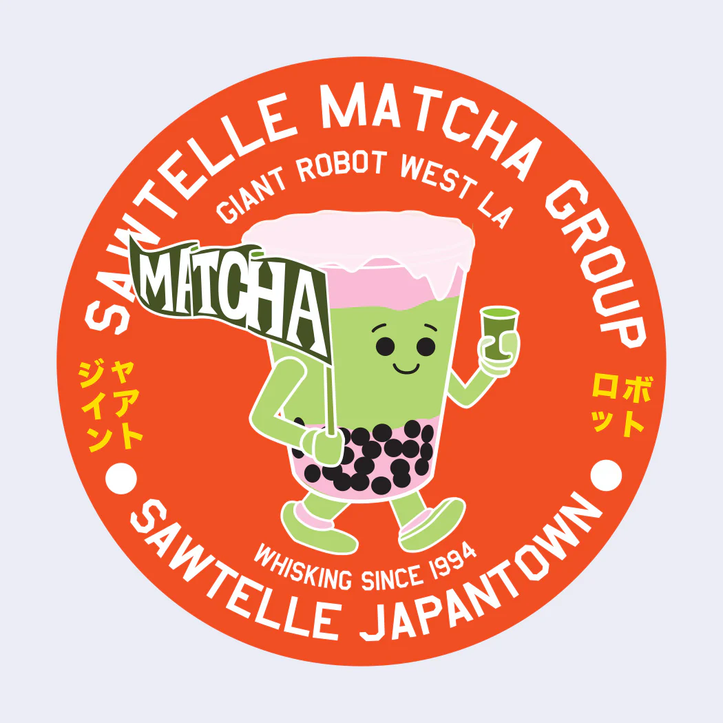 Giant Robot - Sawtelle Matcha Group Sticker (Red)