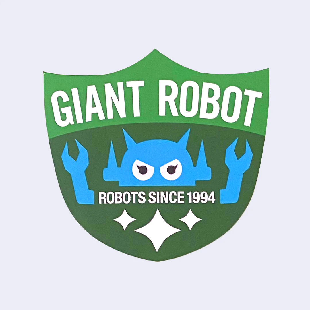 Giant Robot - Shield Logo Sticker (Green and Blue)