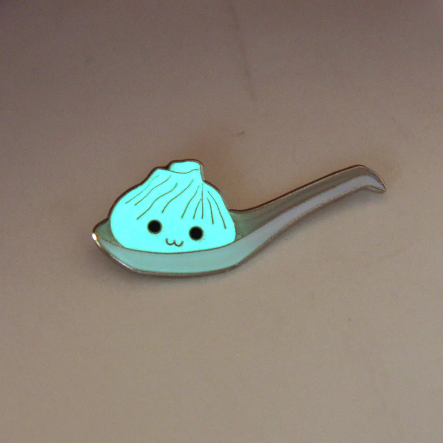 Giant Robot - Soup Dumpling & Spoon Enamel Pin (Glow-in-the-Dark) - Image 3