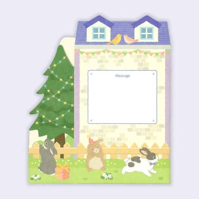 Happy Birthday Rabbit House - 3D Greeting Card - Image 3