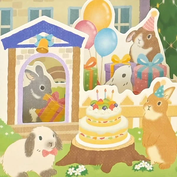 Happy Birthday Rabbit House - 3D Greeting Card - Image 4
