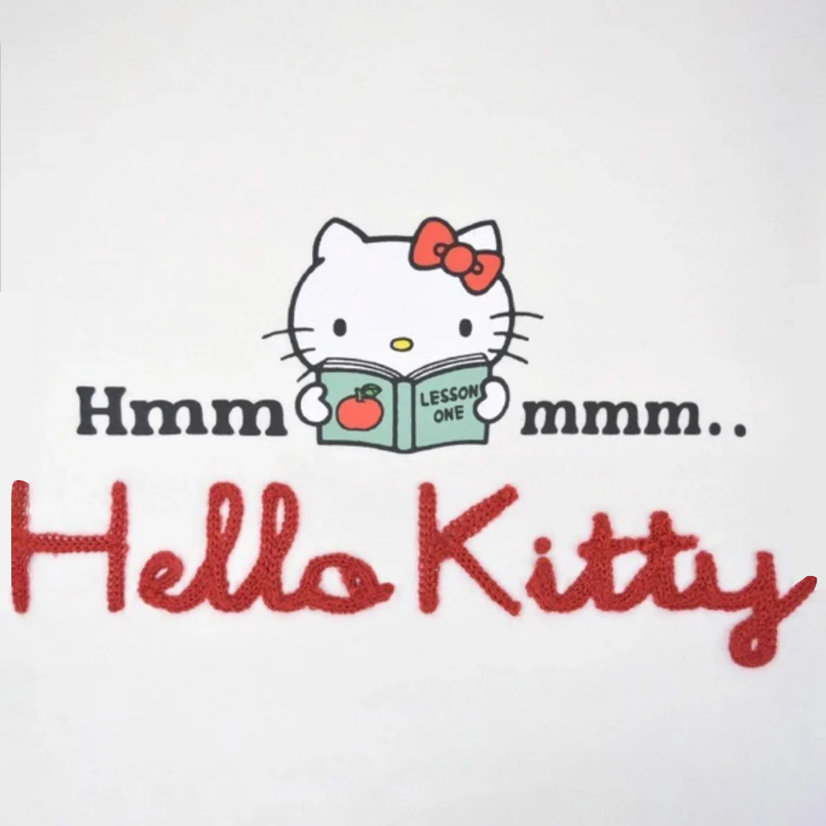 Hello Kitty "Hmmmmm.." Long Sleeve Shirt (White) - Image 2