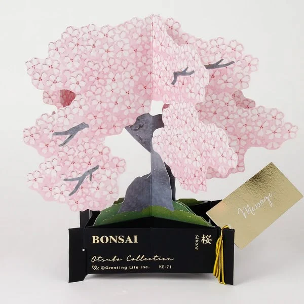 Japanese Cherry Blossom Bonsai Tree - 3D Greeting Card - Image 2