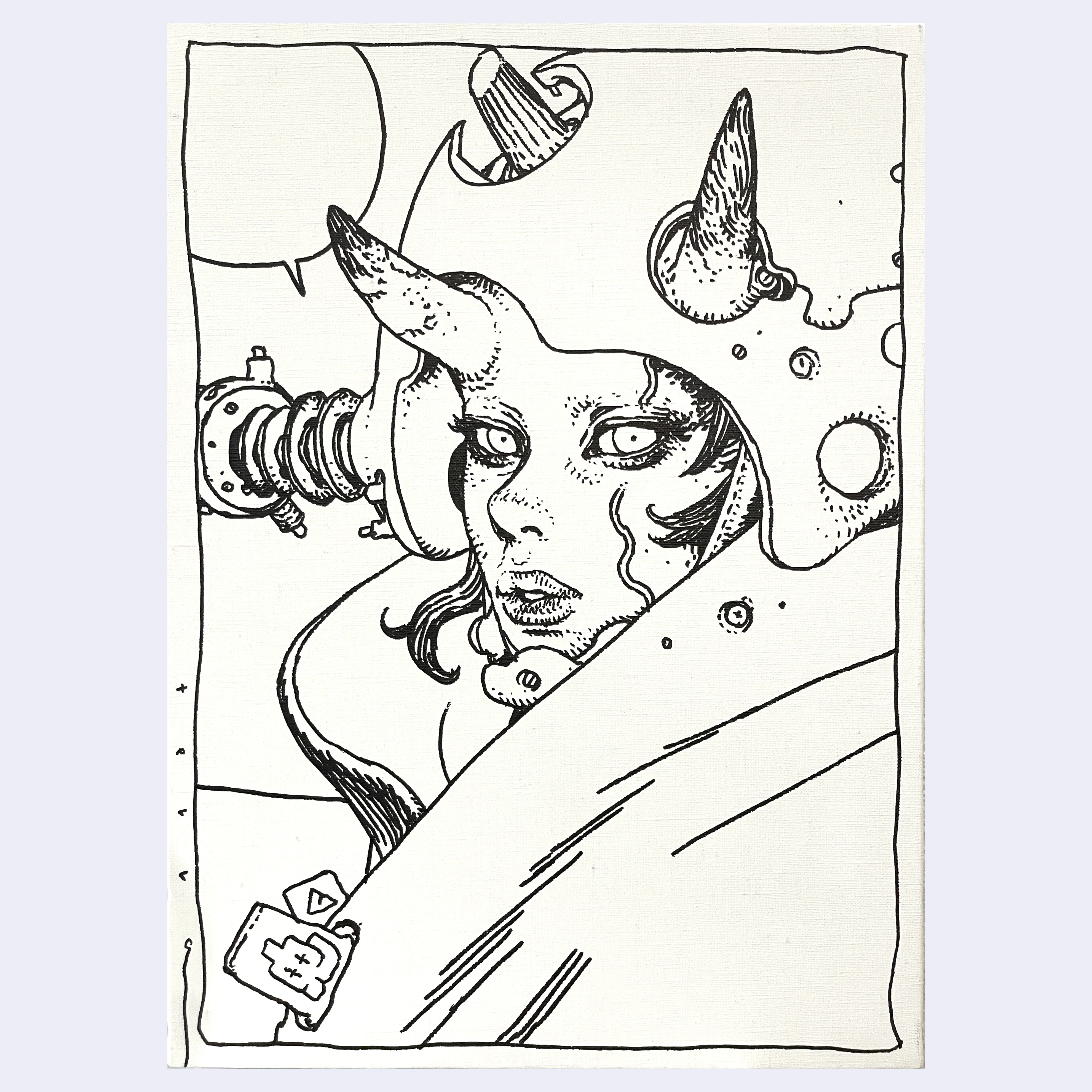 Katsuya Terada - Untitled Canvas Drawing