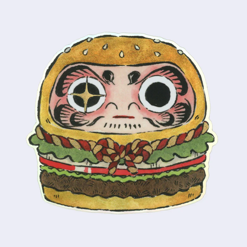 Kelly Yamagishi - "Daruma Burger" Sticker