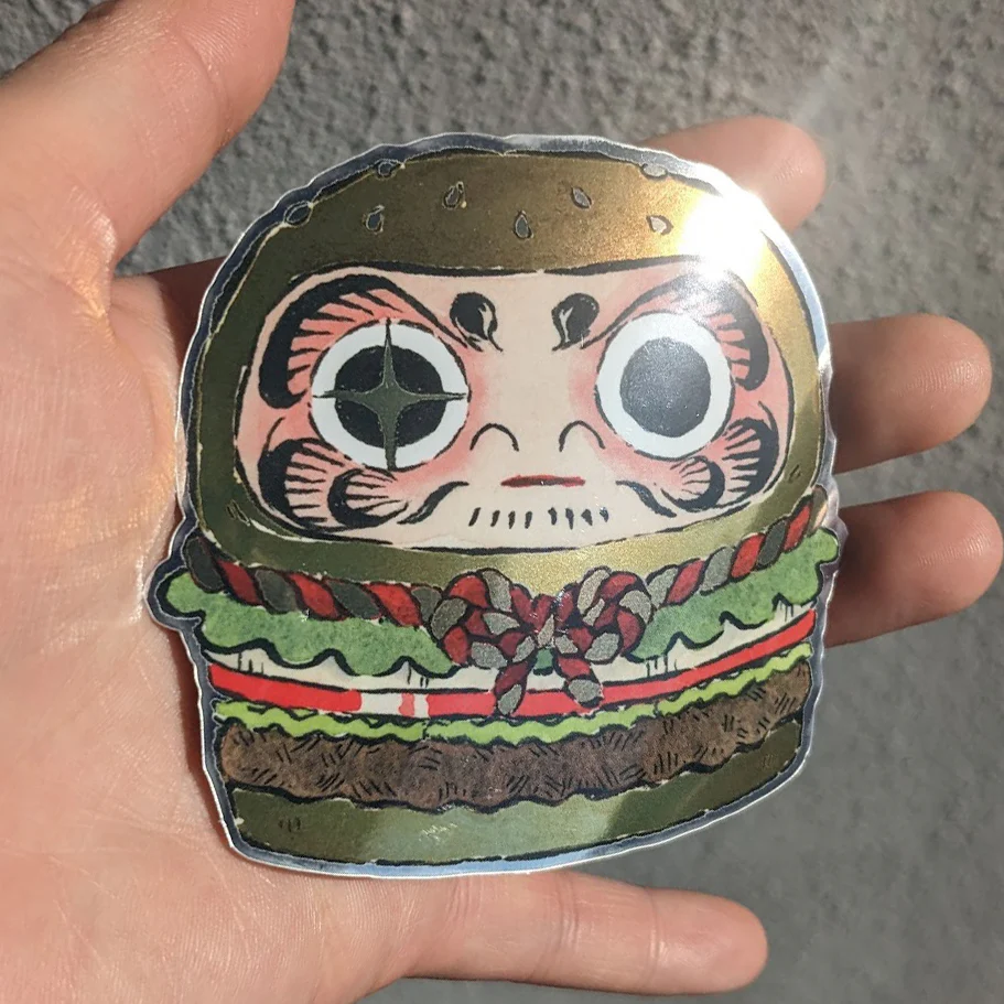 Kelly Yamagishi - "Daruma Burger" Sticker - Image 2