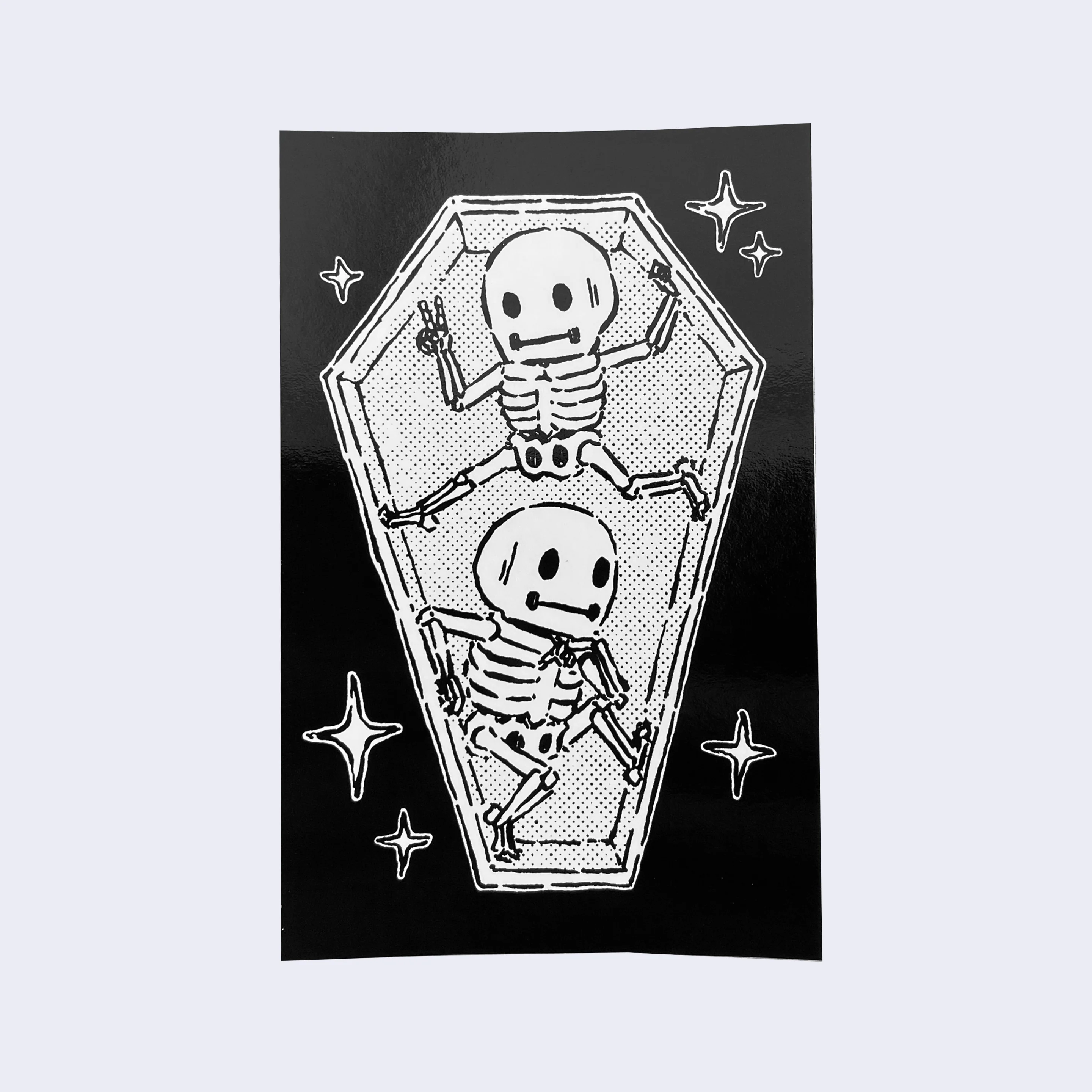 Kelly Yamagishi - "Skelemen Coffin Couple" Sticker