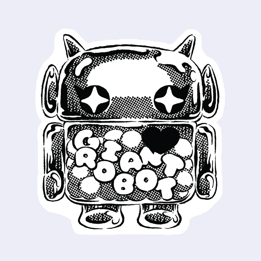 Kelly Yamagishi x Giant Robot - Chibi Bead Robot Sticker