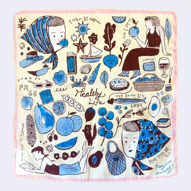 Kilki - Healthy Life Cotton Handkerchief/Bandana (Pink)