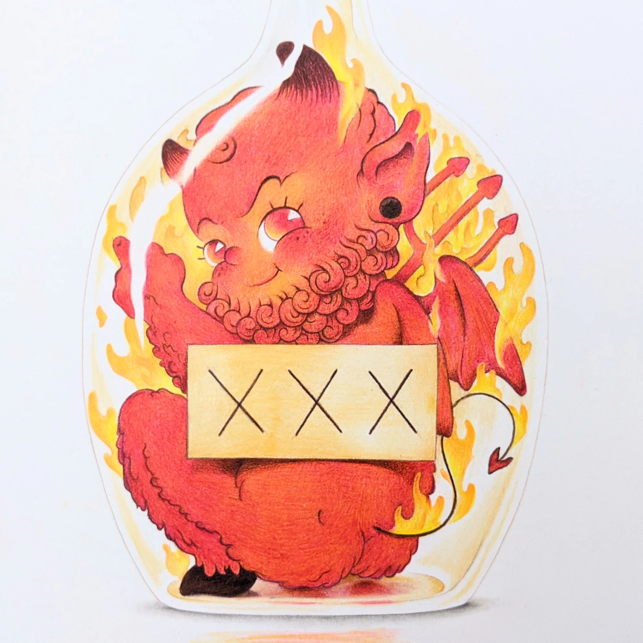Little Devils Show - #101 - Cassia Lupo - "Devil Kewpie in a Bottle of Hooch"