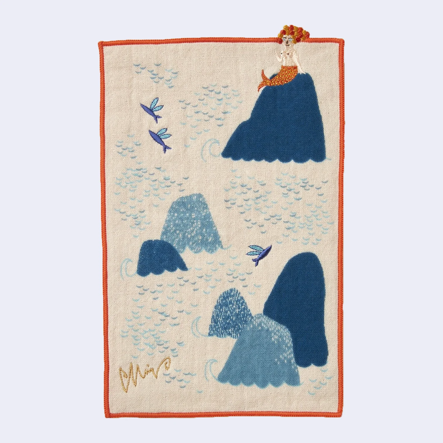 Mermaid (Siren) Embroidered Handkerchief Towel