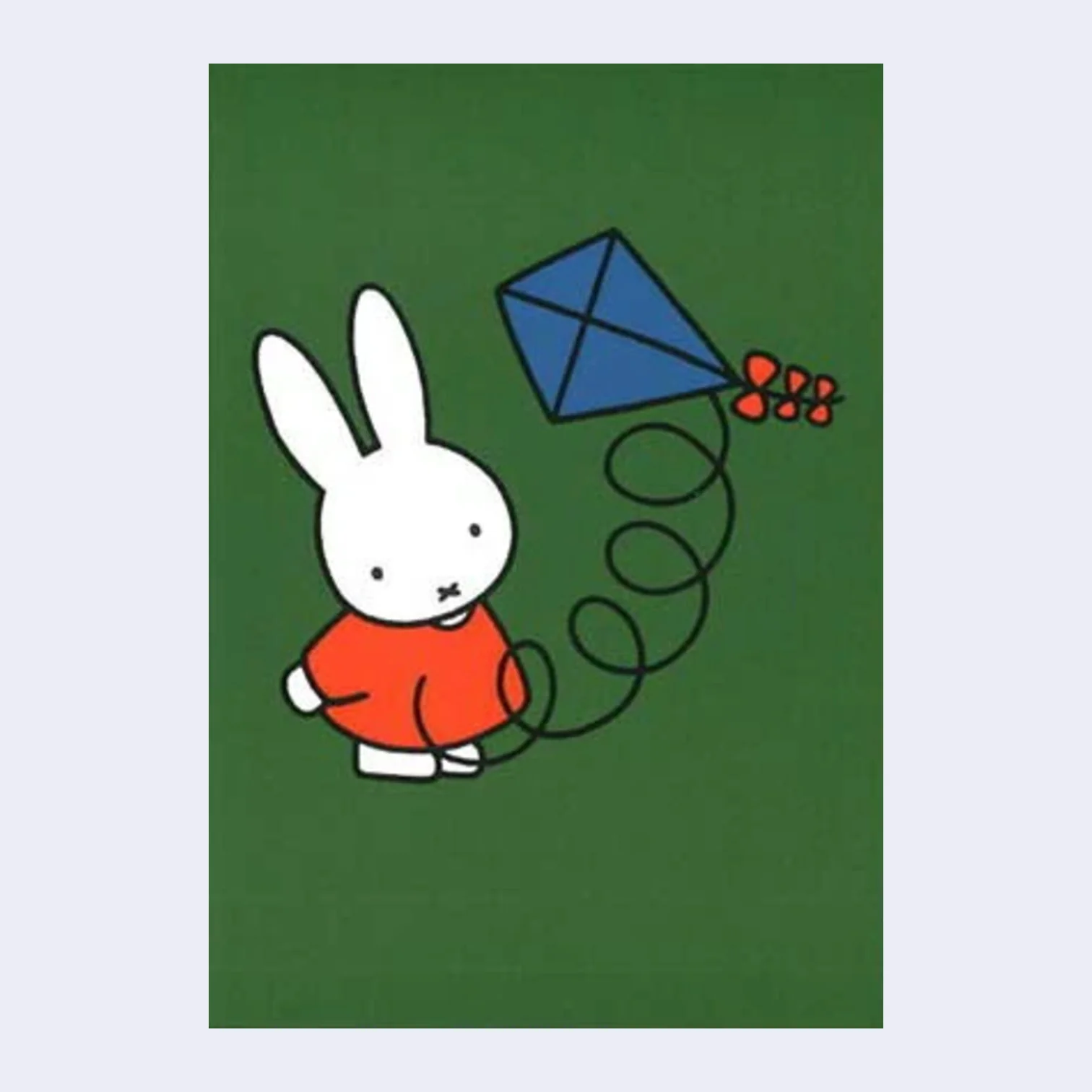 Miffy Postcard - Flying Kite (Green)