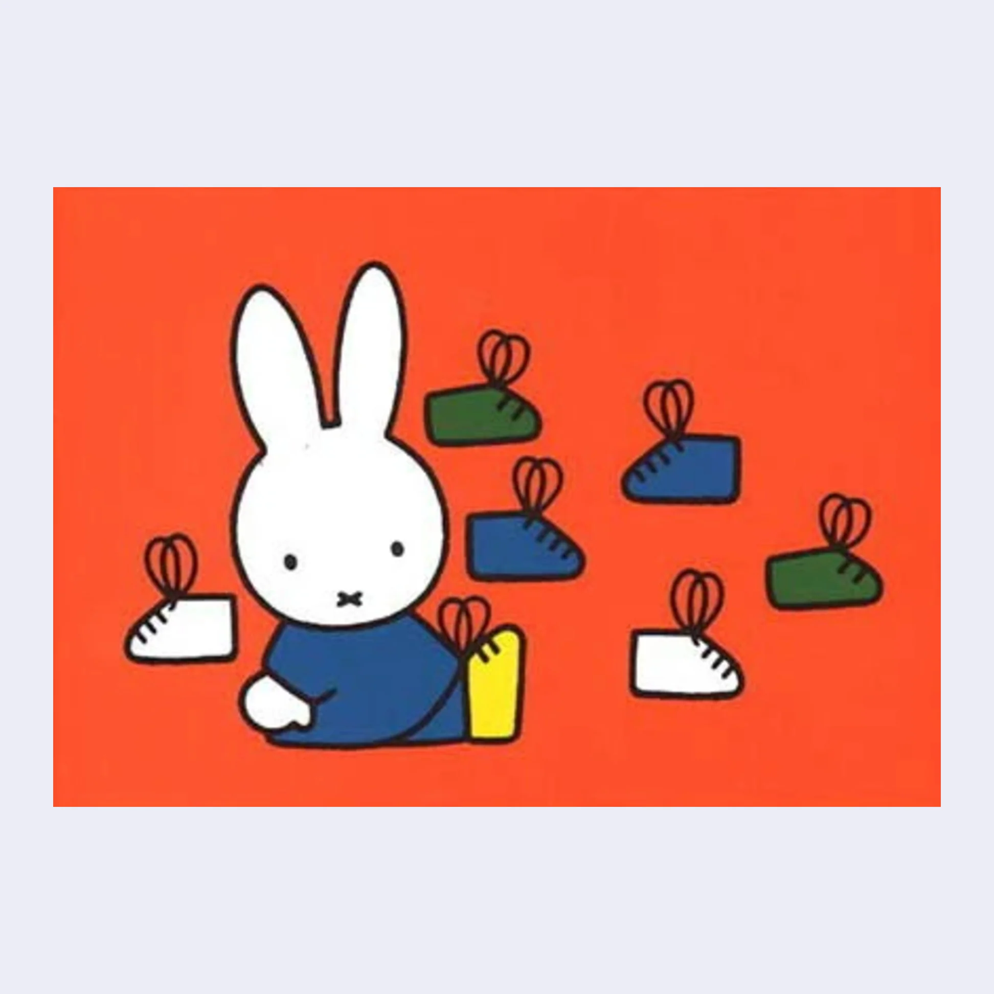 Miffy Postcard - Tying Shoes (Orange)