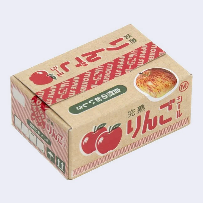 Miniature Shipping Box Flake Sticker Set - Apple