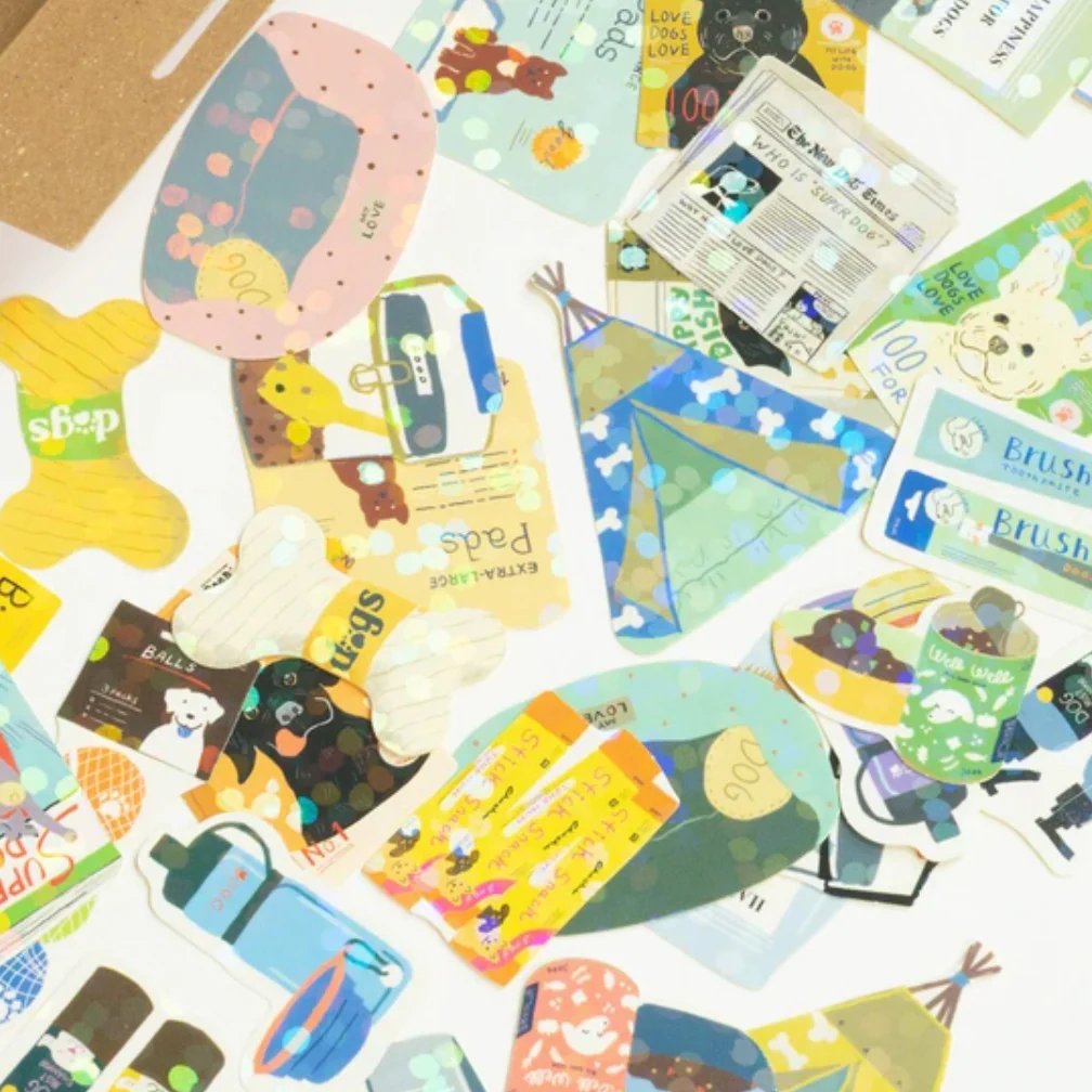 Miniature Shipping Box Flake Sticker Set - Dog Supply - Image 4