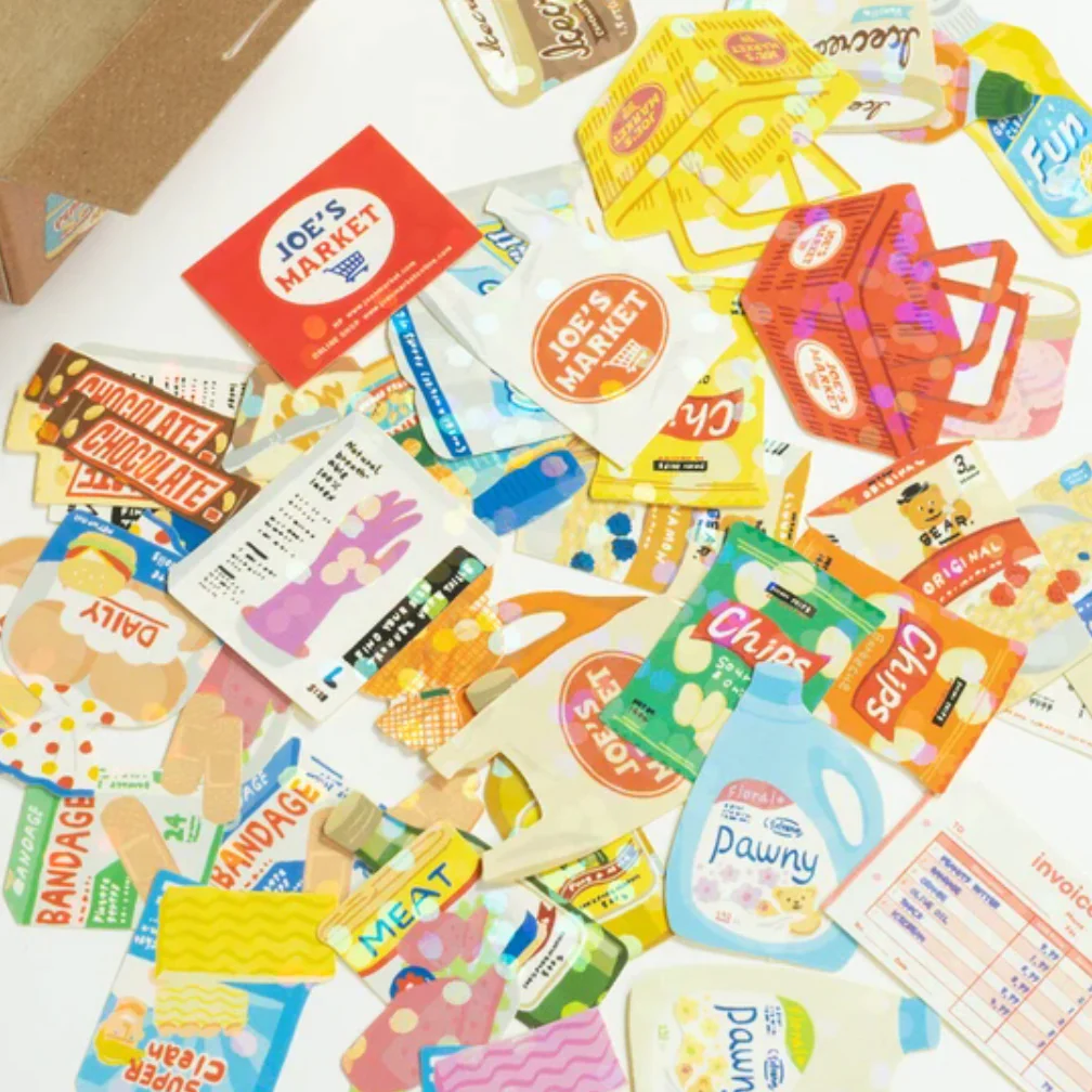 Miniature Shipping Box Flake Sticker Set - Joe's Market - Image 4