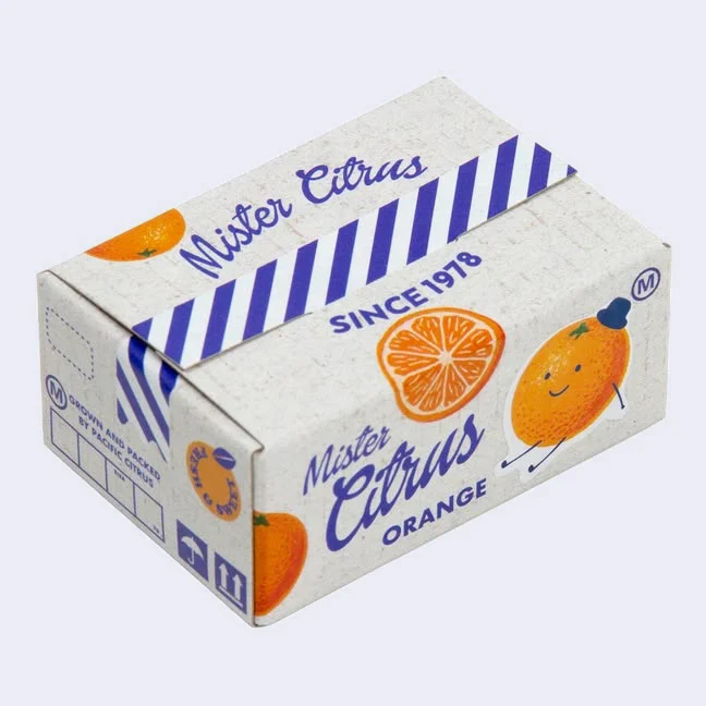 Miniature Shipping Box Flake Sticker Set - Mister Citrus Orange