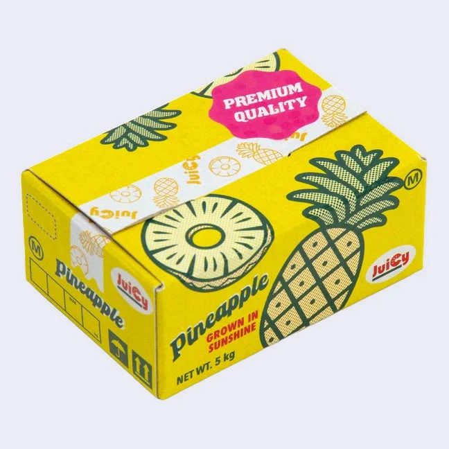 Miniature Shipping Box Flake Sticker Set - Pineapple