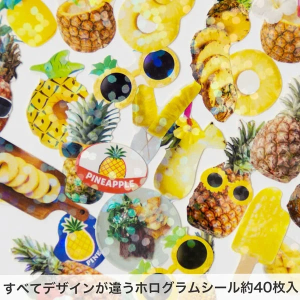 Miniature Shipping Box Flake Sticker Set - Pineapple - Image 4