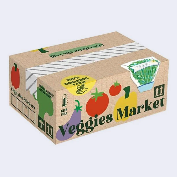 Miniature Shipping Box Flake Sticker Set - Vegetable (Veggies Market)
