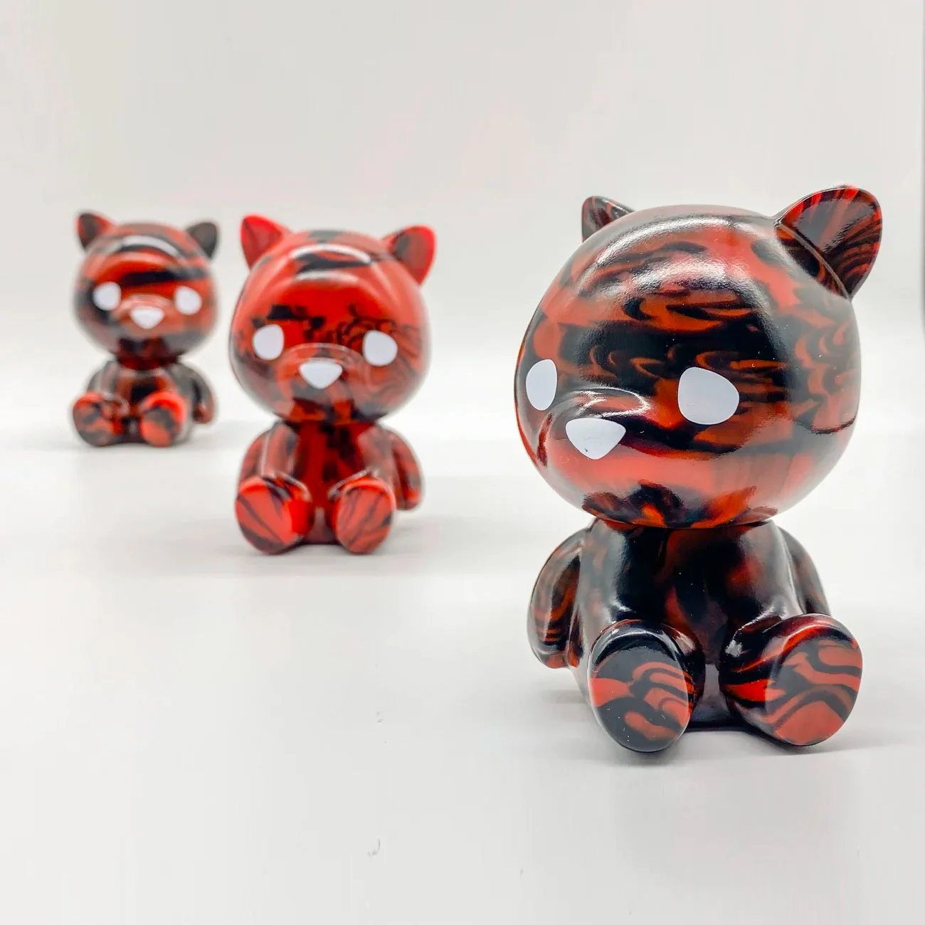 Luke Chueh - "Hello Lukey" Sofubi (Red Marble) - SIGNED!