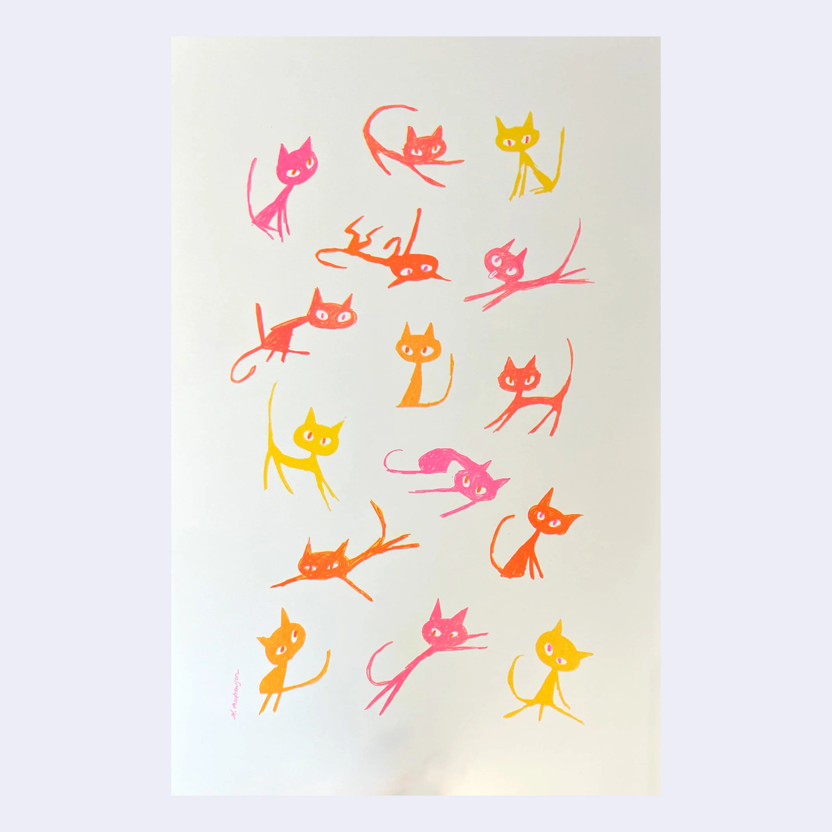 Natalie Andrewson - "Pink Cats" Risograph