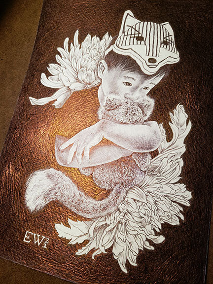 Plants and Flowers Show - Emily Wong - "Pair of Foxes Among the Chrysanthemums" - Image 2